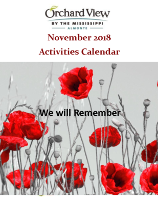 OVM – November 2018 Calendar